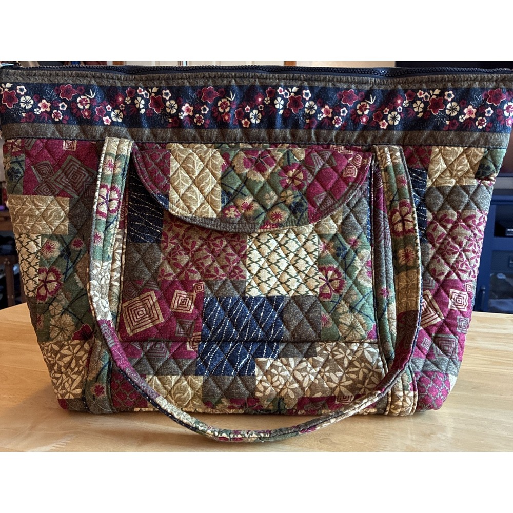 VTG Elizabeth Austen New York Large Patchwork Quilted Tote Boho Cottagecore